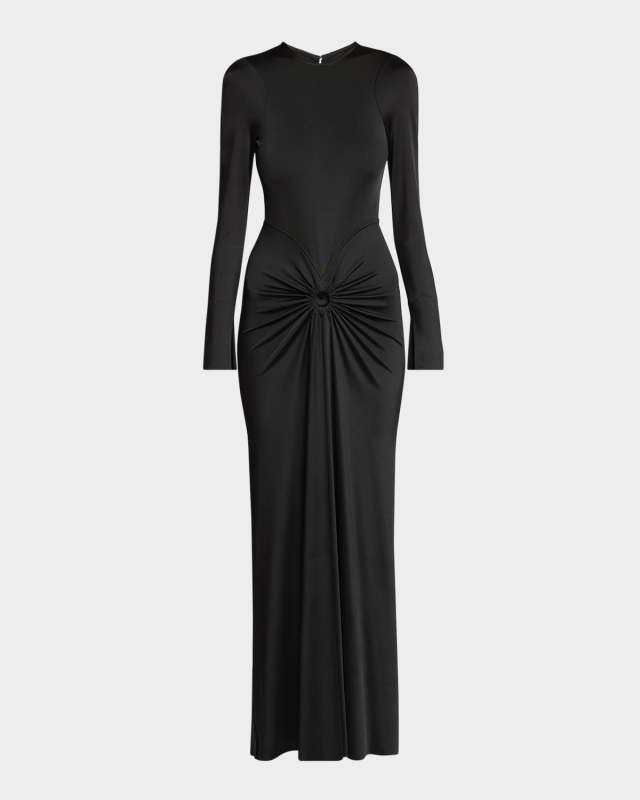 Gathered Long Sleeve Gown